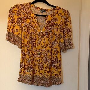 Democracy Mustard Floral Blouse